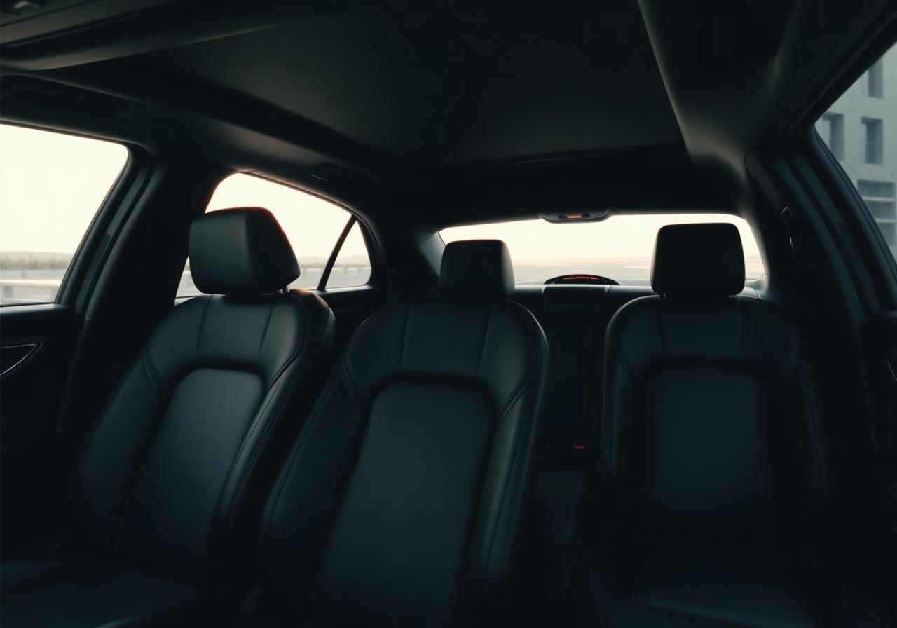 Luxury sedan interior with premium leather seats